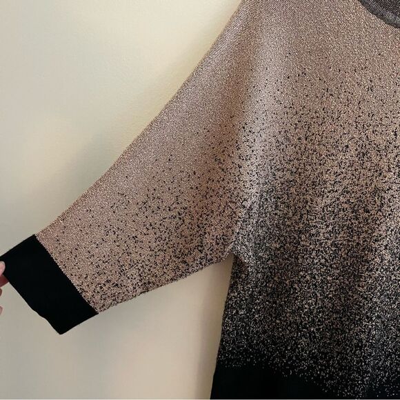 Rose Gold ADRIENNE VITTADINI Elbow Sleeve Dolman Sweater w/Chainlink Keyhole XL - Picture 10 of 12